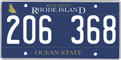 RI license plate 206368