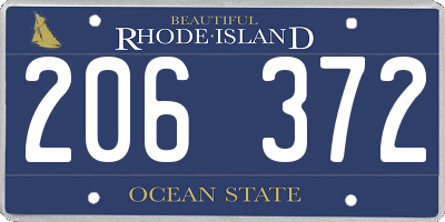 RI license plate 206372