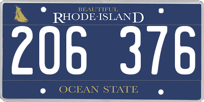 RI license plate 206376