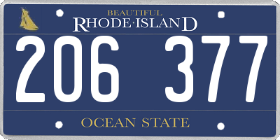 RI license plate 206377
