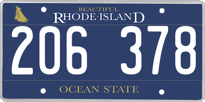 RI license plate 206378