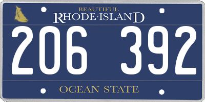 RI license plate 206392