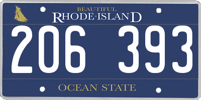 RI license plate 206393
