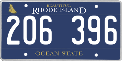 RI license plate 206396