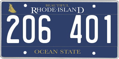 RI license plate 206401