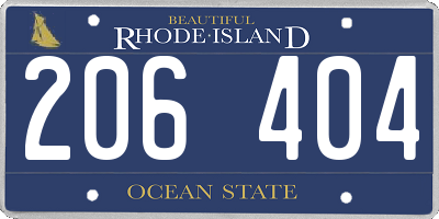 RI license plate 206404