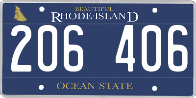 RI license plate 206406