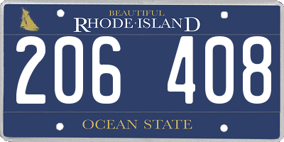 RI license plate 206408
