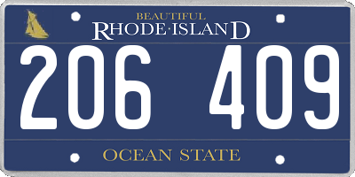 RI license plate 206409