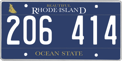 RI license plate 206414