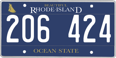 RI license plate 206424