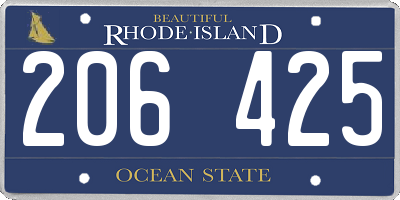 RI license plate 206425
