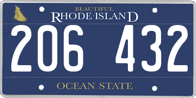 RI license plate 206432
