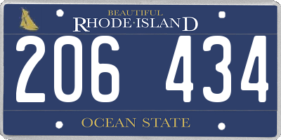 RI license plate 206434