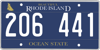 RI license plate 206441