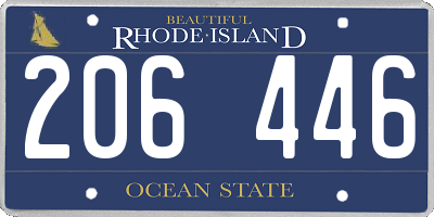 RI license plate 206446