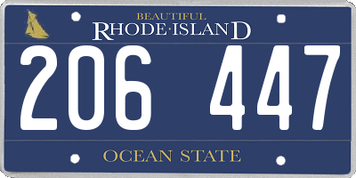 RI license plate 206447