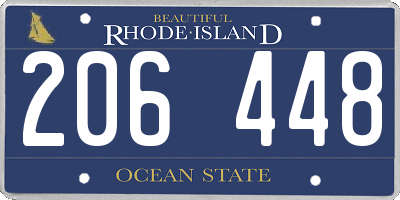 RI license plate 206448