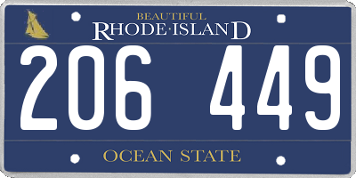 RI license plate 206449