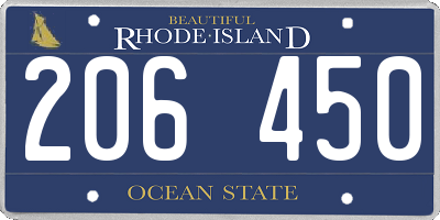 RI license plate 206450