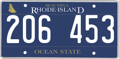 RI license plate 206453