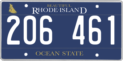 RI license plate 206461