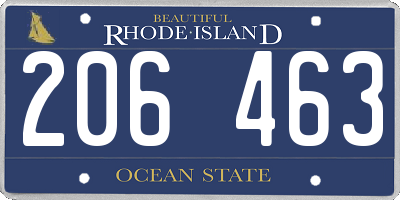 RI license plate 206463