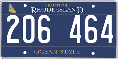RI license plate 206464