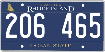 RI license plate 206465