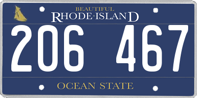 RI license plate 206467