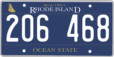 RI license plate 206468