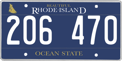 RI license plate 206470