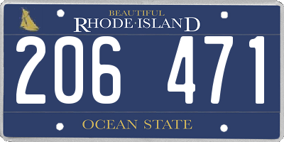 RI license plate 206471