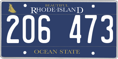 RI license plate 206473
