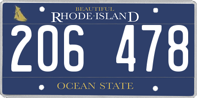 RI license plate 206478