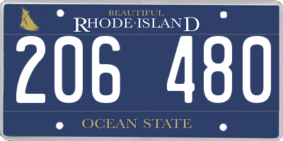RI license plate 206480