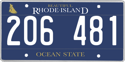 RI license plate 206481