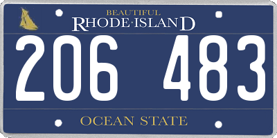 RI license plate 206483