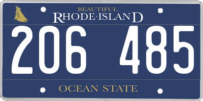 RI license plate 206485