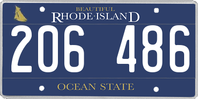 RI license plate 206486