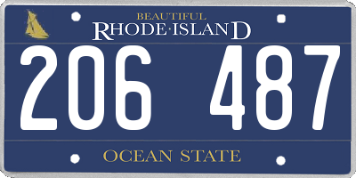 RI license plate 206487