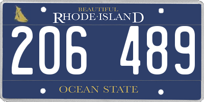 RI license plate 206489
