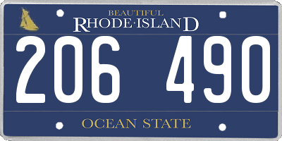 RI license plate 206490