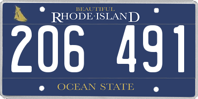RI license plate 206491
