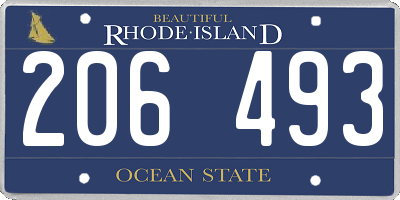 RI license plate 206493