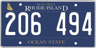 RI license plate 206494