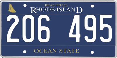 RI license plate 206495