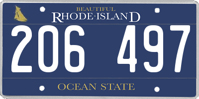 RI license plate 206497
