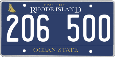 RI license plate 206500