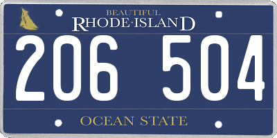 RI license plate 206504